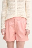 Pepe Jeans pantaloni scurți MID WAIST REGULAR CHINO SHORT VANIA femei, culoarea roz, uni, medium waist, PL801168