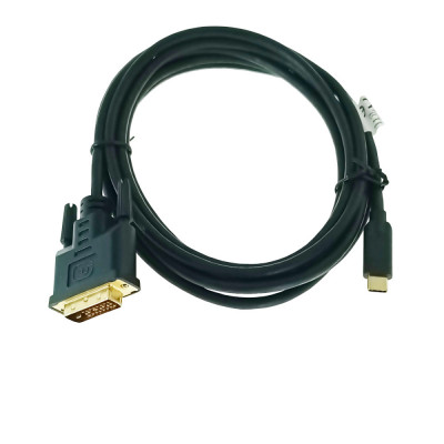 Cablu video USB-C la DVI-D 24+1 pini, 3m, tata-tata, dual link, HDR, Lanberg 43686, 4K-60Hz, negru foto
