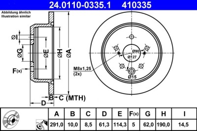 ATE 24.0110-0335.1 Disc frana foto