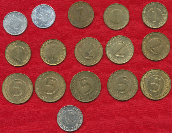 Slovenia 16 monede - nici o dublură.