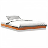 Cadru de pat, maro ceruit, 135x190 cm, lemn masiv de pin GartenMobel Dekor, vidaXL