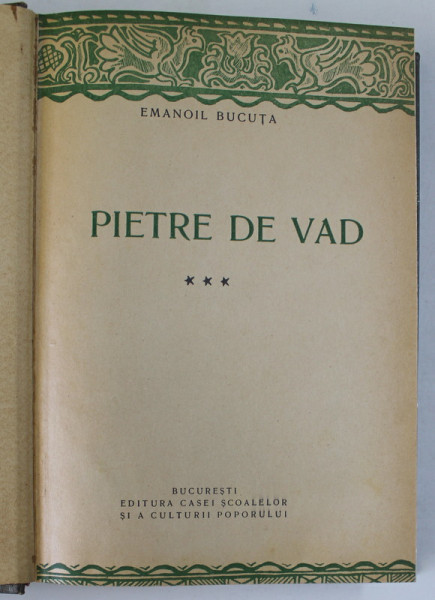 PIETRE DE VAD VOL. III de EMANOIL BUCUTA