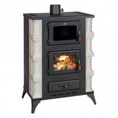 Soba pe lemne, Prity F RK, metalica, 3,9 kg/h, 730 x 480 x 1040 - Alb