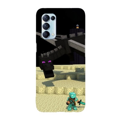 Husa compatibila cu Oppo A55, Viceversa, model Dragon Fight Minecraft, Silicon, TPU foto