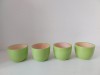 Set 4 Vase Ceramice Verde Crud, Masca Ghiveci, 6.5cm Inaltime, 8.5cm Diametru - Decoratiuni Casa