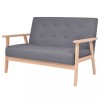 Gossi canapea cu 2 locuri, gri inchis, material textil
