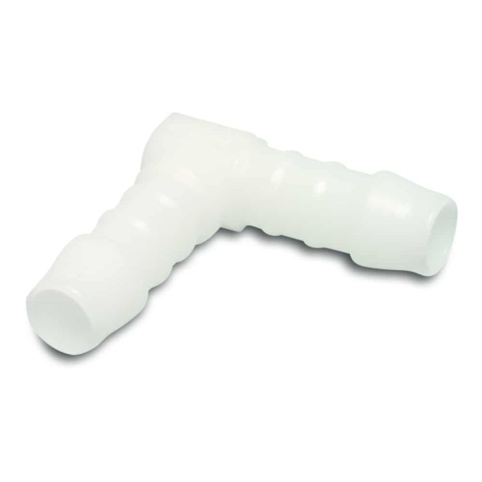 Conector Furtun 6mm, Plastic, Unghi 90&deg;, POM