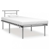 Cumpara ieftin Cadru de pat, gri, 90 x 200 cm, metal