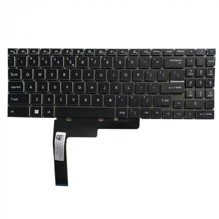 Tastatura Laptop Gaming, MSI, Crosshair 17 A11UDK, A11UCK, iluminata, neagra, layout US