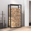 Suport pentru lemne de foc, negru mat, 50x28x94 cm otel GartenMobel Dekor, vidaXL