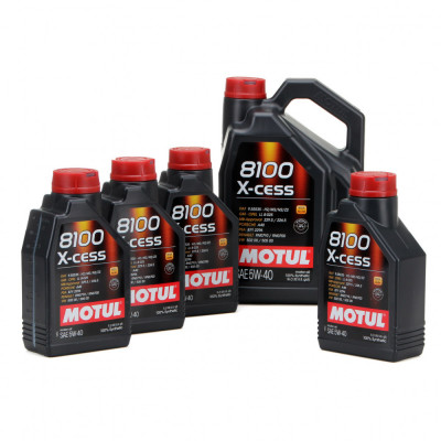 Set Ulei Motor Motul 8100 X-Cess 5W-40 5L 102870 + 4 Buc Ulei Motor Motul 8100 X-Cess 5W-40 1L 102784 foto