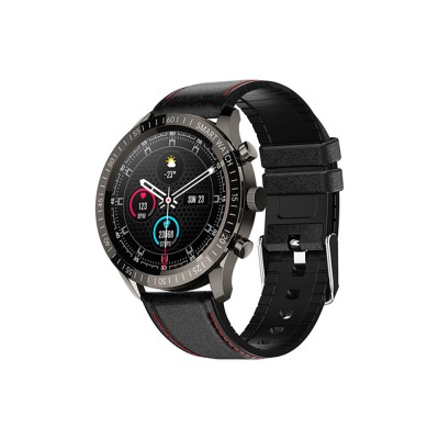 Ceas Smartwatch Twinkler TKY-QY05 Negru, Curea piele cu Moduri sportive, Monitorizare tensiune arteriala, Memento sedentar, Calitate somn, Calorii ars foto