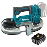 Makita DPB184Z + BL1830B - Fierastrau cu banda 730x13x0.5 mm + Acumulator Li-Ion 18 V 3 Ah
