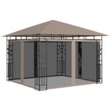 Cumpara ieftin Pavilion cu plasa anti-tantari, gri taupe, 3x3x2,73 m, 180 g/m&sup2;