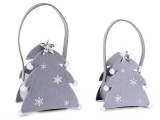 Cumpara ieftin Set 2 gentute cadou din fetru, Brad cu stelute, 14x8.5x16 cm si 12x6.5x13 cm