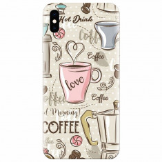 Husa silicon pentru Apple Iphone X, Coffe And Donuts