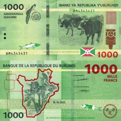 BURUNDI 1.000 francs 2023 UNC!!! foto