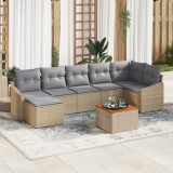 vidaXL Set de Sofă de Grădină 8 pcs Bej, gri deschis 55 x 55 x 37 cm