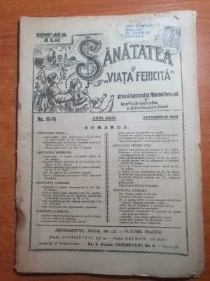 sanatatea si viata fericita octombrie 1923 -sanatatea copiilor,femeilor,sociala foto