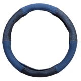 Husa Volan Umbrella Piele Naturala Perforata - Albastru Negru, 37-39 cm