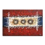 Tablou 3D abstract pictat manual living, birou, Compozitie abstracta, 90x60cm ulei pe panza in relief