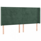 Cumpara ieftin Tablie pat cu aripioare verde inchis 163x16x118/128 cm catifea