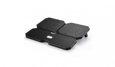 STAND DEEPCOOL notebook 15.6&amp;quot; MULTI CORE X6, sita metal, 4 x fan 10cm, 2 x port USB, control fan cu 4 setari, design futurist, black, (timbru verde 2 foto