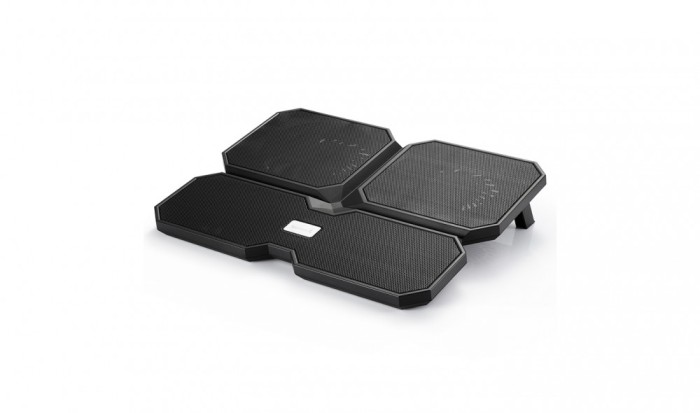 STAND DEEPCOOL notebook 15.6&quot; MULTI CORE X6, sita metal, 4 x fan 10cm, 2 x port USB, control fan cu 4 setari, design futurist, black, (timbru verde 2