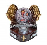 Candela cu doua maini, Fecioara Maria cu pruncul IIsus Hristos, 17 cm, GXL049