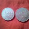 2 Monede 1 leu si 3 lei 1966 RSR , metal alb , cal. f.buna