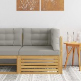 vidaXL Sofa Colțar pentru Exterior Lemn Solid de Acacia Alb 901573