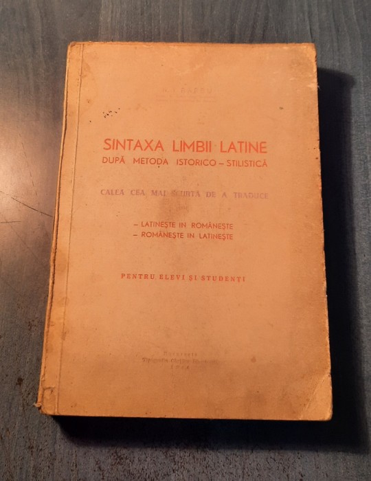 Sintaxa limbii latine dupa metoda istorico stilistica N. Barbu