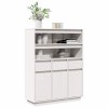 Dulap inalt Gossi alb, 89x34x116.5 cm, lemn masiv pin, depozitare, design practic, multifunctional