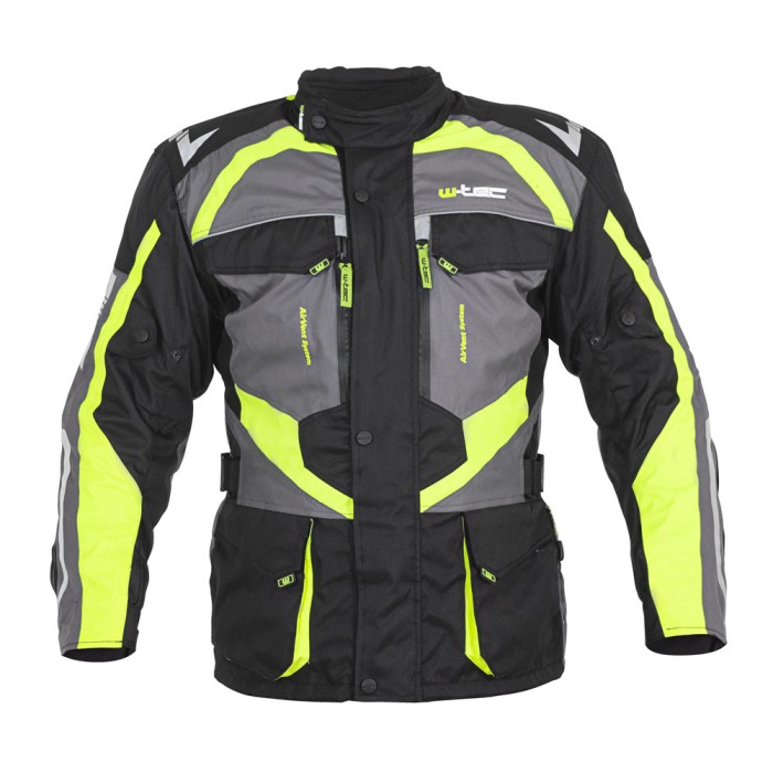 Geaca Moto Barbati W-Tec Burdys Evo, 4XL, Negru/Gri/Verde