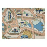 COVOR REBEL ROADS Playtime 32 Oras mic, antiderapant pentru copii - bej / z&ouml;ld , 140x200 cm