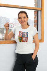 Echipa na?ionala de hochei tricou de dama Czech Republic Martin Necas #98 National Emblem 2025 White - L foto