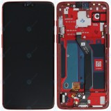 OnePlus 6 (A6000, A6003) Unitate de afișare completă (Service Pack) roșu chihlimbar 2011100036