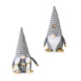 Set 2 figurine Mos Craciun si Craciunita textil multicolor YR cm 8x7x19 H