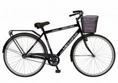 Bicicleta City 28 FIVE Wind cadru otel culoare negru alb foto