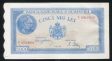 q736 BANCNOTA 5000 LEI 2 MAI 1944 filigran TRAIAN APROAPE NECIRCULATA aUNC