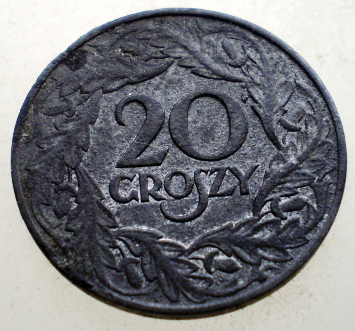 1.159 POLONIA WWII OCUPATIE GERMANA 20 GROSZY 1923 ZINC 1941-1944