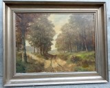 Ulei pe p&acirc;nză o lucrare foarte veche semnata, Peisaje, Realism