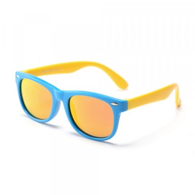 Ochelari De Soare Copii Techsuit D802, Polarizati, Protectie UV, Albastri Galbeni Portocali foto