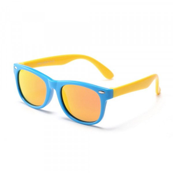 Ochelari De Soare Copii Techsuit D802, Polarizati, Protectie UV, Albastri Galbeni Portocali