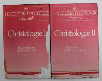 CHRISTOLOGIE von KARL - HEINZ OHLIG , VOLUMELE I - II , 1989 , BLOCUL DE FILE COLORAT CU CERNEALA NEAGRA * , PREZINTA PETE * foto