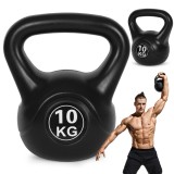 Kettlebell ModernHome 10 kg negru, Plastic, Greutate Corporala pentru Fitness