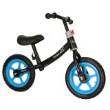 Bicicleta fara pedale pentru copii 80x40x57 cm, reglabila, roti din spuma, 1.8 kg, negru-albastru Household NewTrend