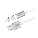 Cablu de date Magnetic Astrum UM350, USB - micro USB, Gri