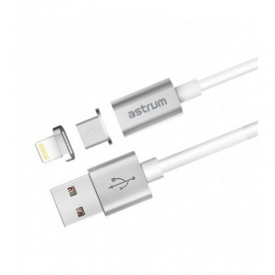 Cablu de date Magnetic Astrum UM350, USB - micro USB, Gri foto