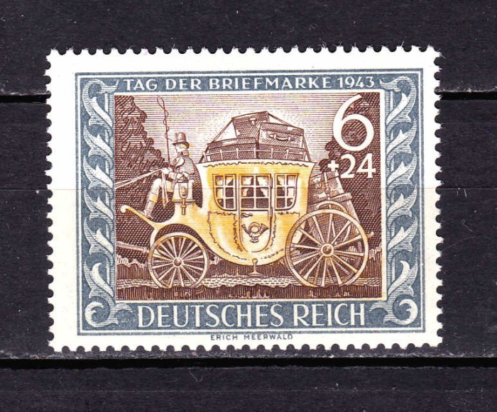 ✅ (S41) Germania Reich 1943 - Ziua Marcii Postale , Michel 828 , MNH